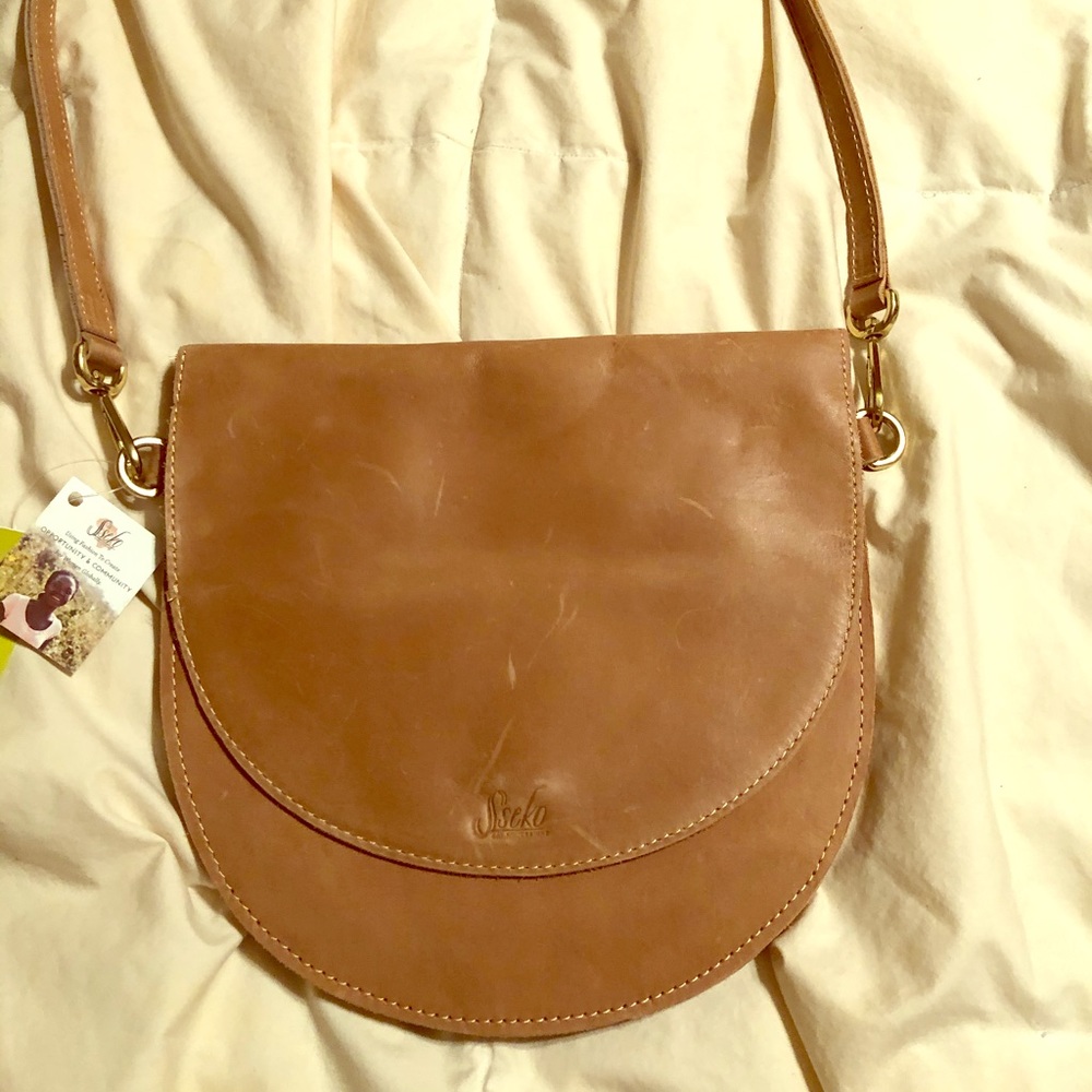 Sseko Caramel Half Moon Crossbody